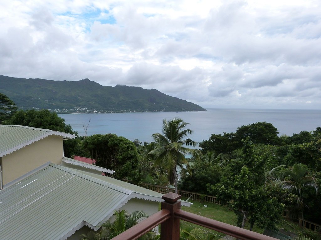 View from the apartment over Beau Vallon Bay