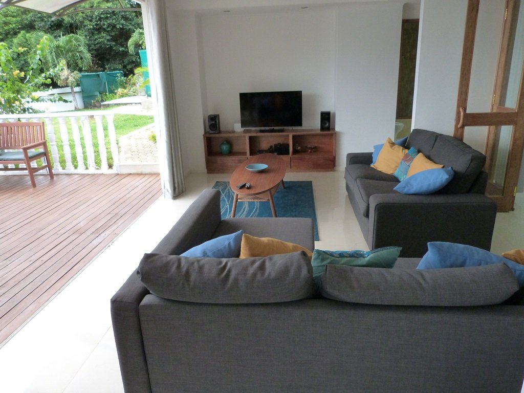 Living area with television